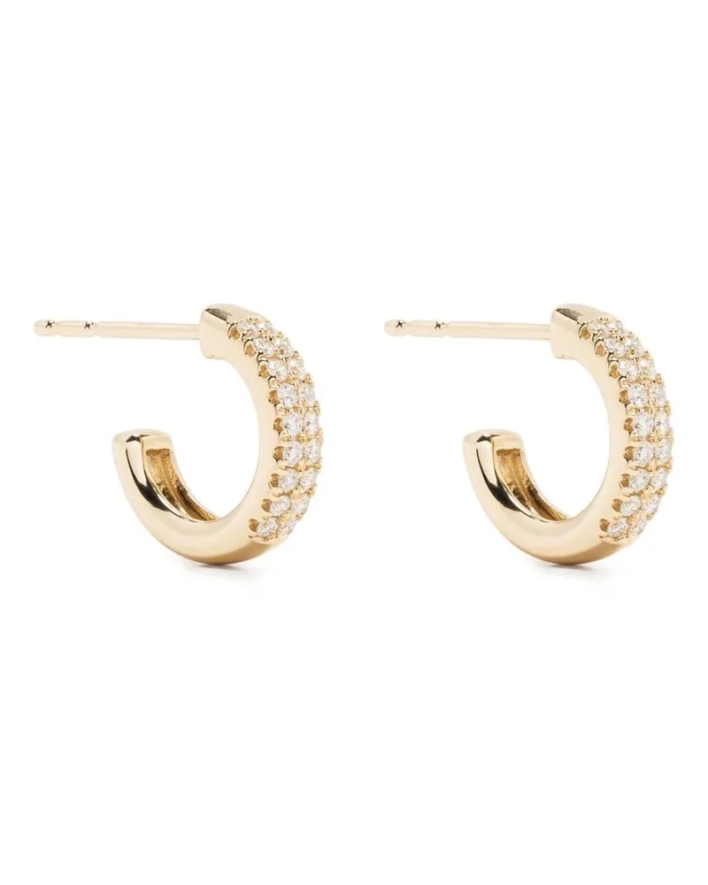 MIZUKI 14kt Gelbgoldcreolen mit Diamanten Gold