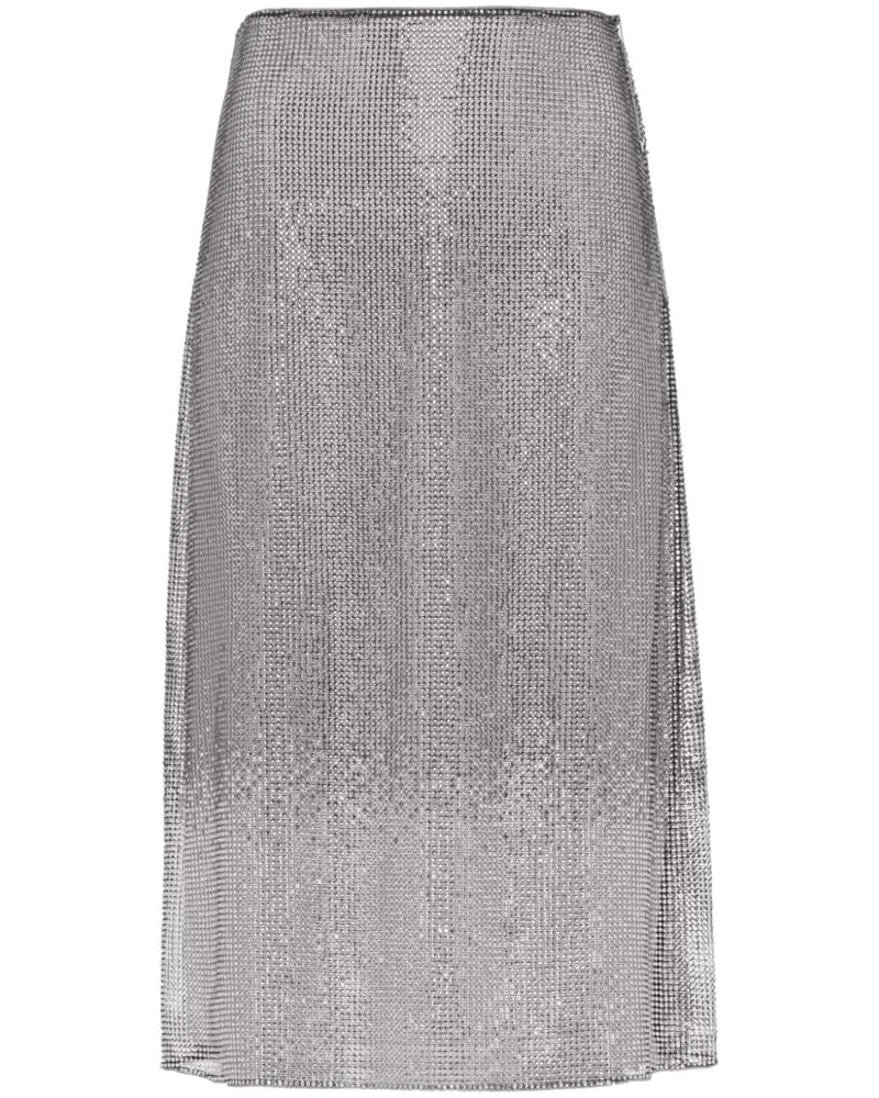 Prada Midirock mit Strassverzierung - Silber Silber