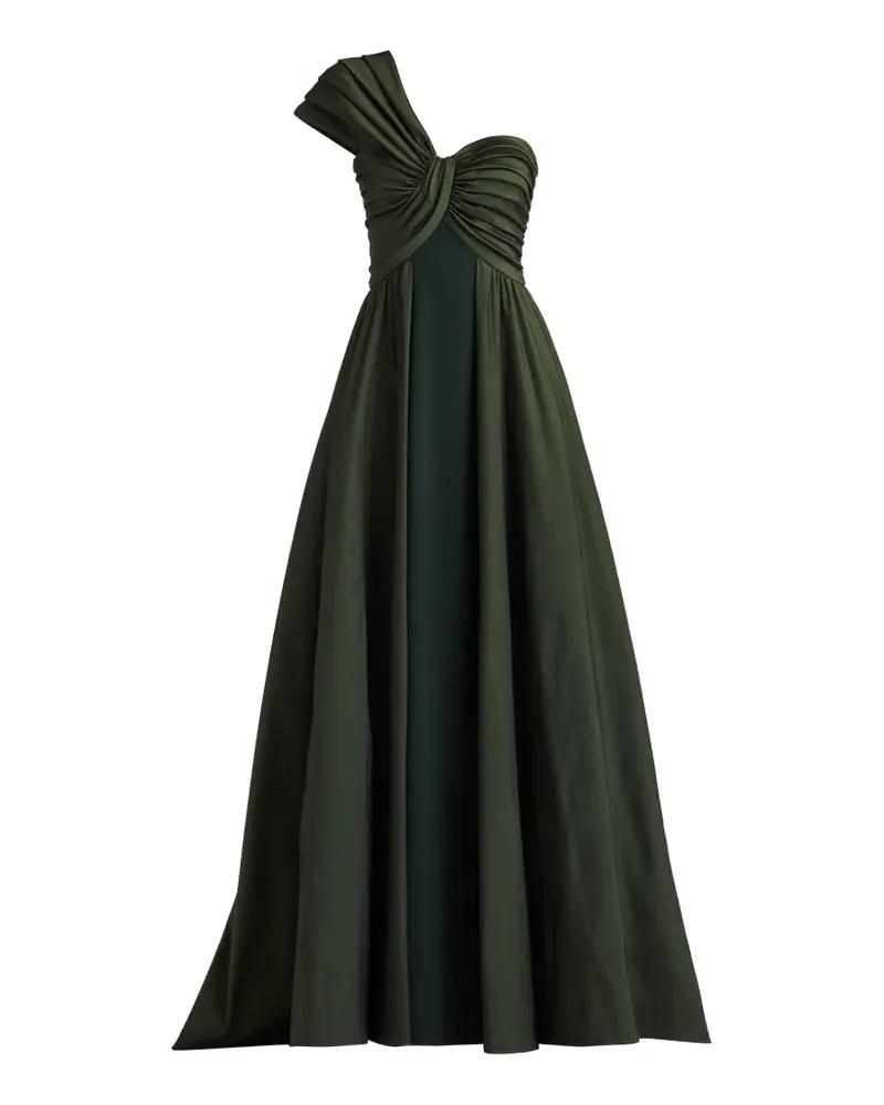 Tadashi Shoji one-shoulder ruched-bodice maxi dress - Grün Grün