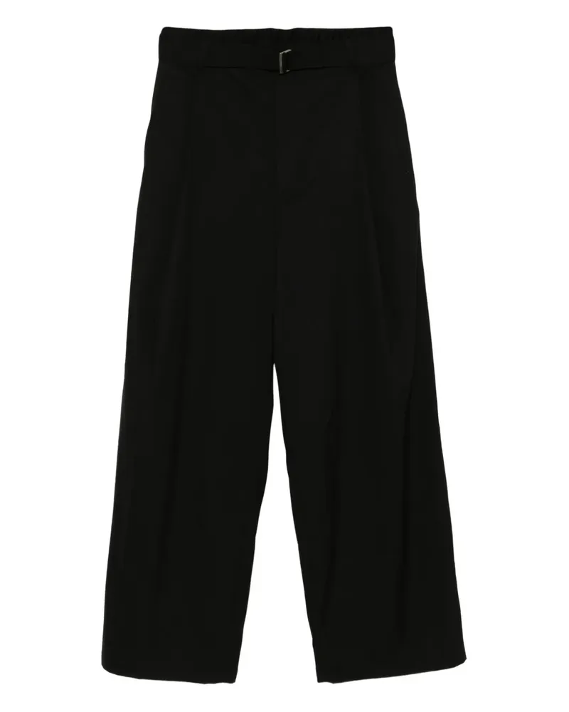 SONGZIO Wide-Leg-Hose mit Gürtel - Schwarz Schwarz