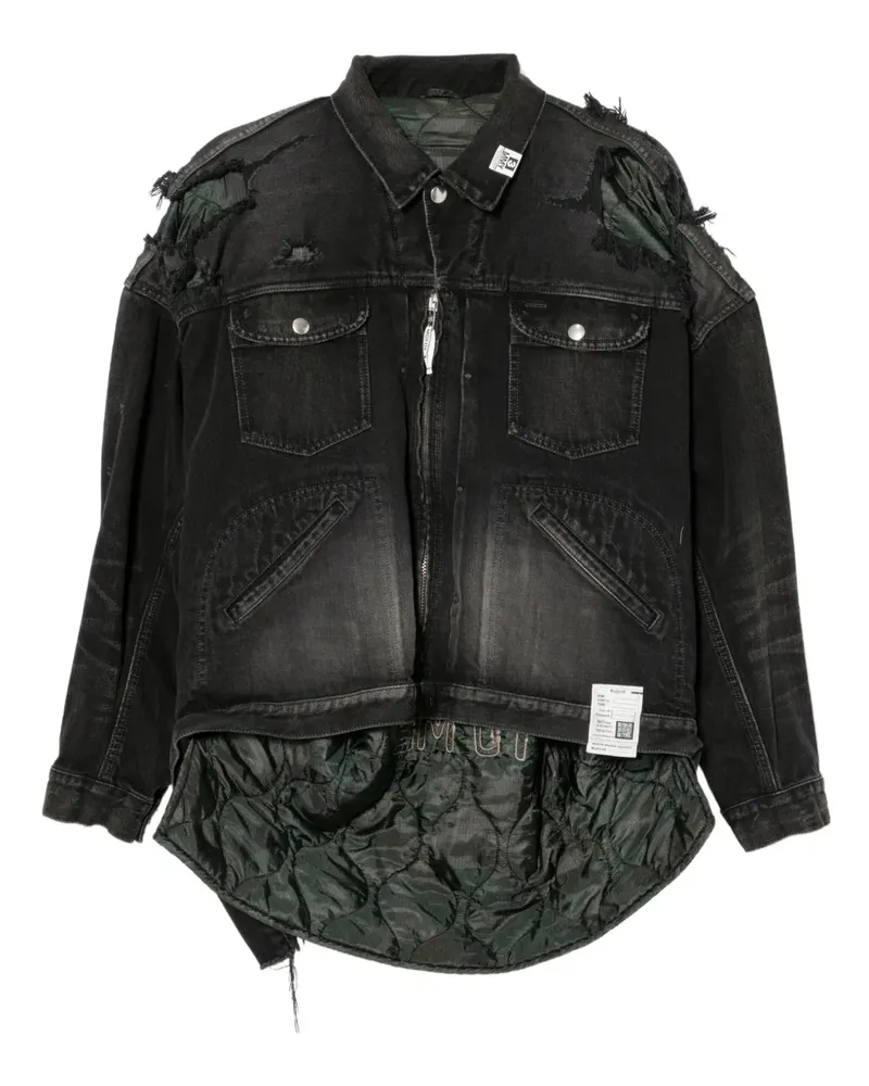 MIHARAYASUHIRO Jeansjacke im Distressed-Look - Schwarz Schwarz