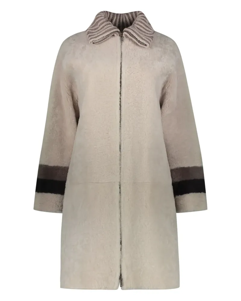 Lorena Antoniazzi Mantel aus Shearling - Nude Nude