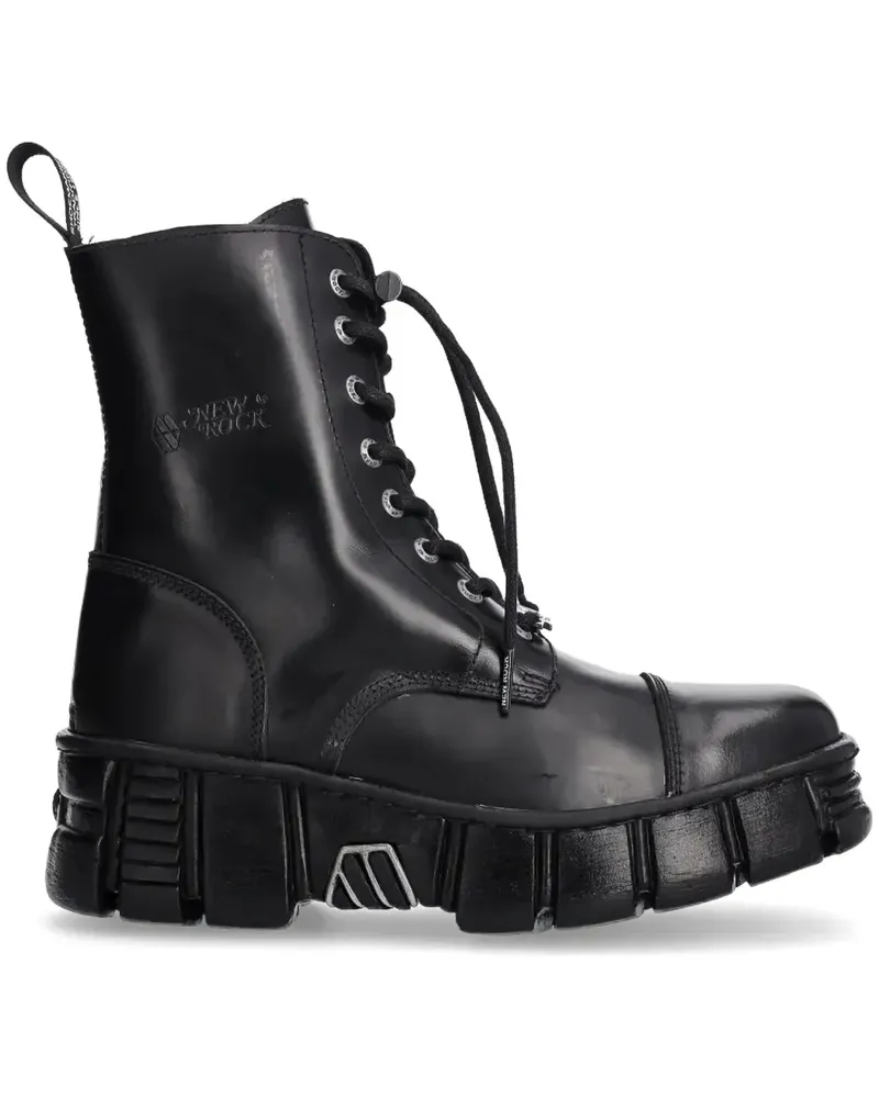 New Rock M-WALL126N-C1 Schnürstiefel - Schwarz Schwarz