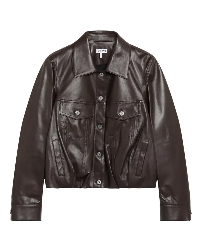 Loewe flap-pocket leather jacket - Braun Braun