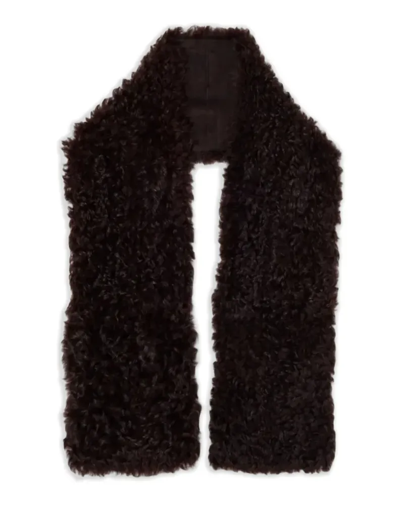 PLAN C Schal mit Shearling-Effekt - Braun Braun
