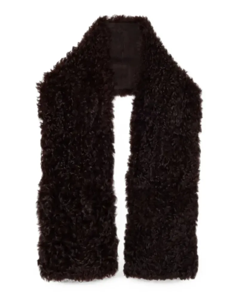 PLAN C shearling-effect scarf - Braun Braun