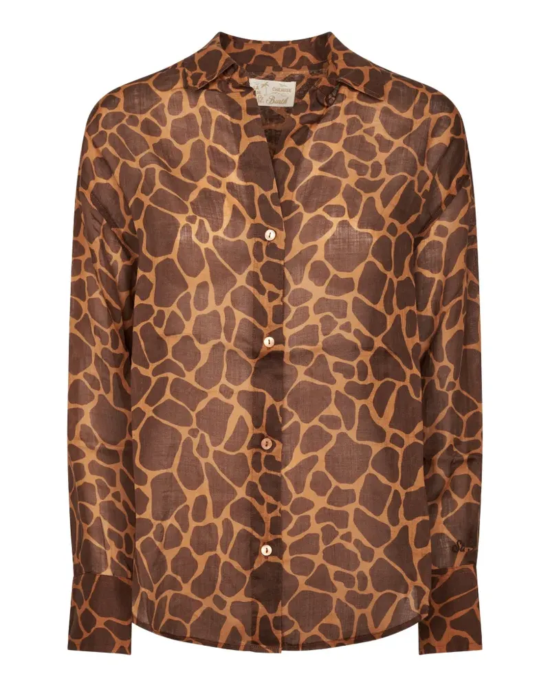 MC2 Saint Barth giraffe-print button-up shirt - Braun Braun