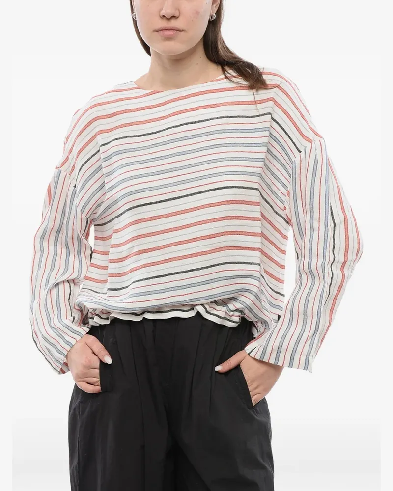 Woolrich Gestreifte Bluse mit elastischem Saum - Nude Nude