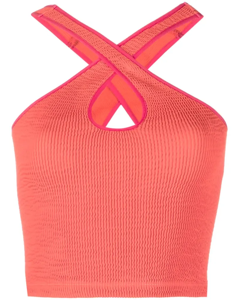 forte_forte Geripptes Cropped-Top - Rot Rot
