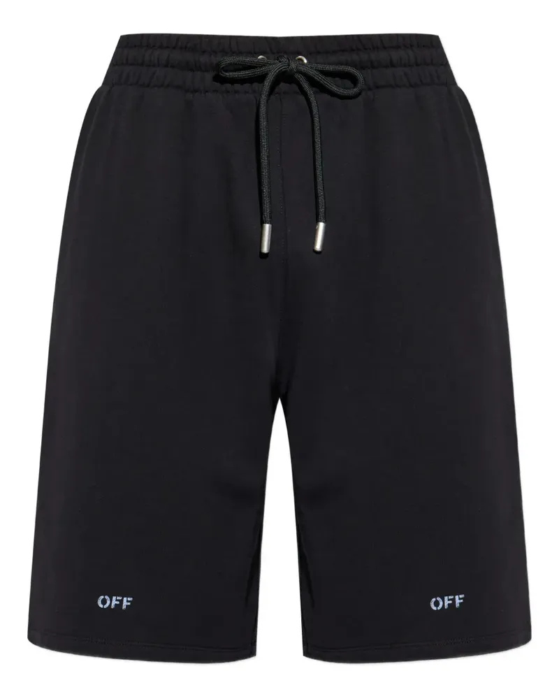 OFF-WHITE drawstring logo-print shorts - Schwarz Schwarz