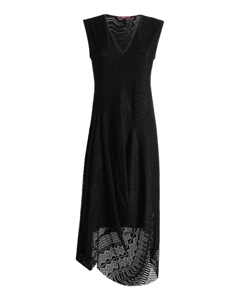 HIGH Shot V-neck sleeveless midi dress - Schwarz Schwarz