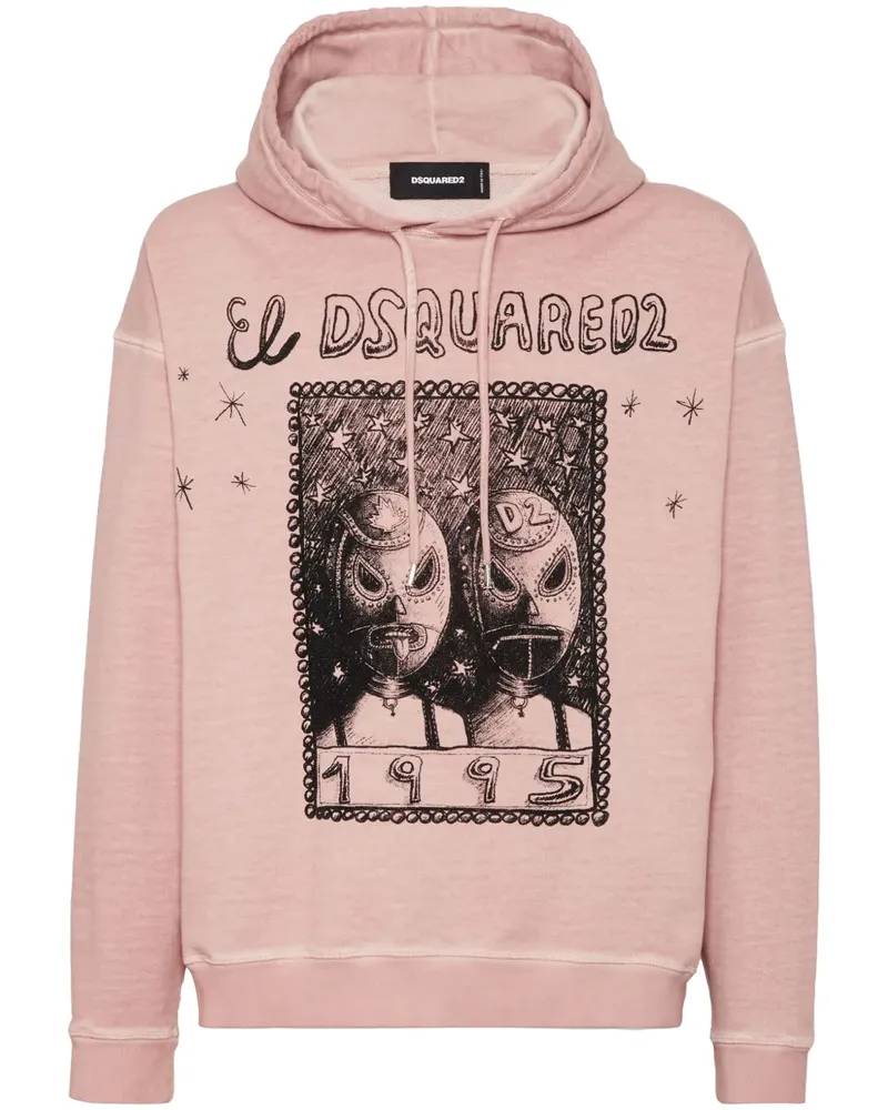 Dsquared2 Hoodie mit grafischem Print - Rosa Rosa