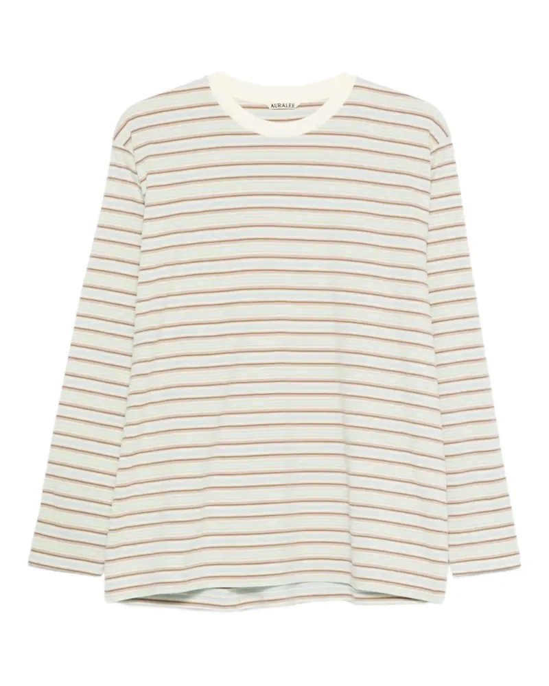 AURALEE striped T-shirt - Nude Nude