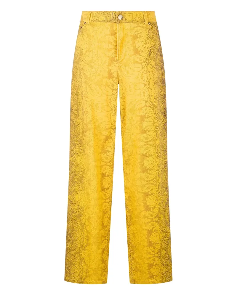Roberto Cavalli Gerade Jeans mit Brokat-Print - Gelb Gelb