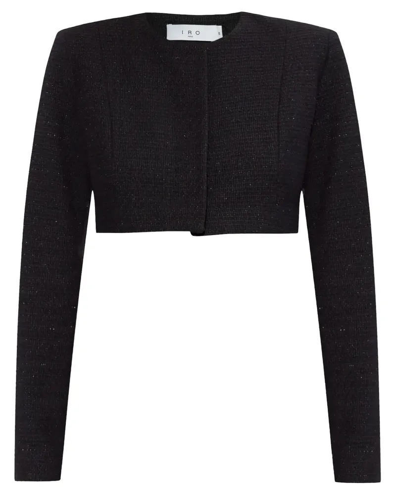 IRO Cropped-Jacke mit Rundhalsausschnitt - Schwarz Schwarz