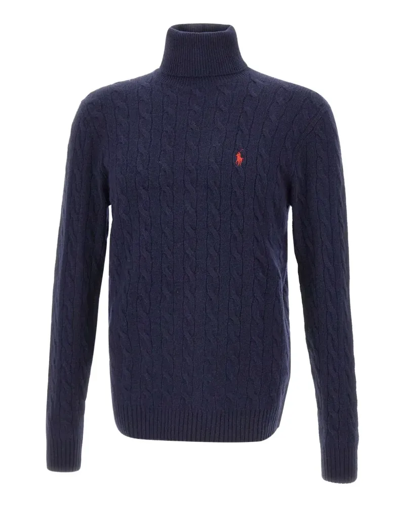 Ralph Lauren Rollkragenpullover mit Zopfmuster - Blau Blau