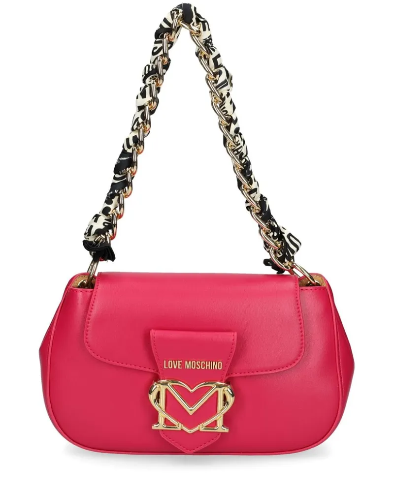 Moschino Schultertasche mit Logo-Schild - Rosa Rosa