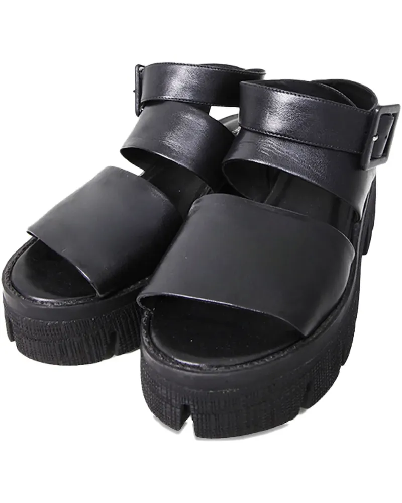 Gloria Coelho Plateau-Sandalen mit doppeltem Riemen - Schwarz Schwarz