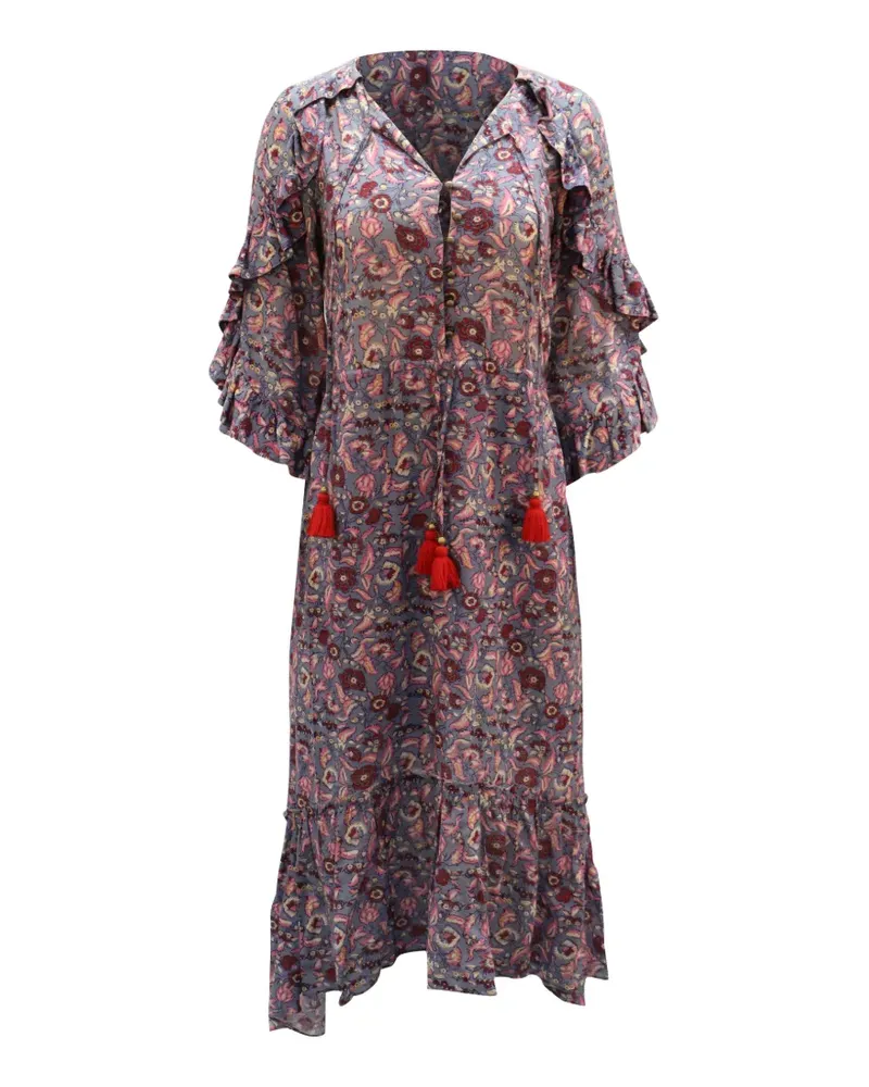 Figue Kleid mit Blumen-Print - Blau Blau