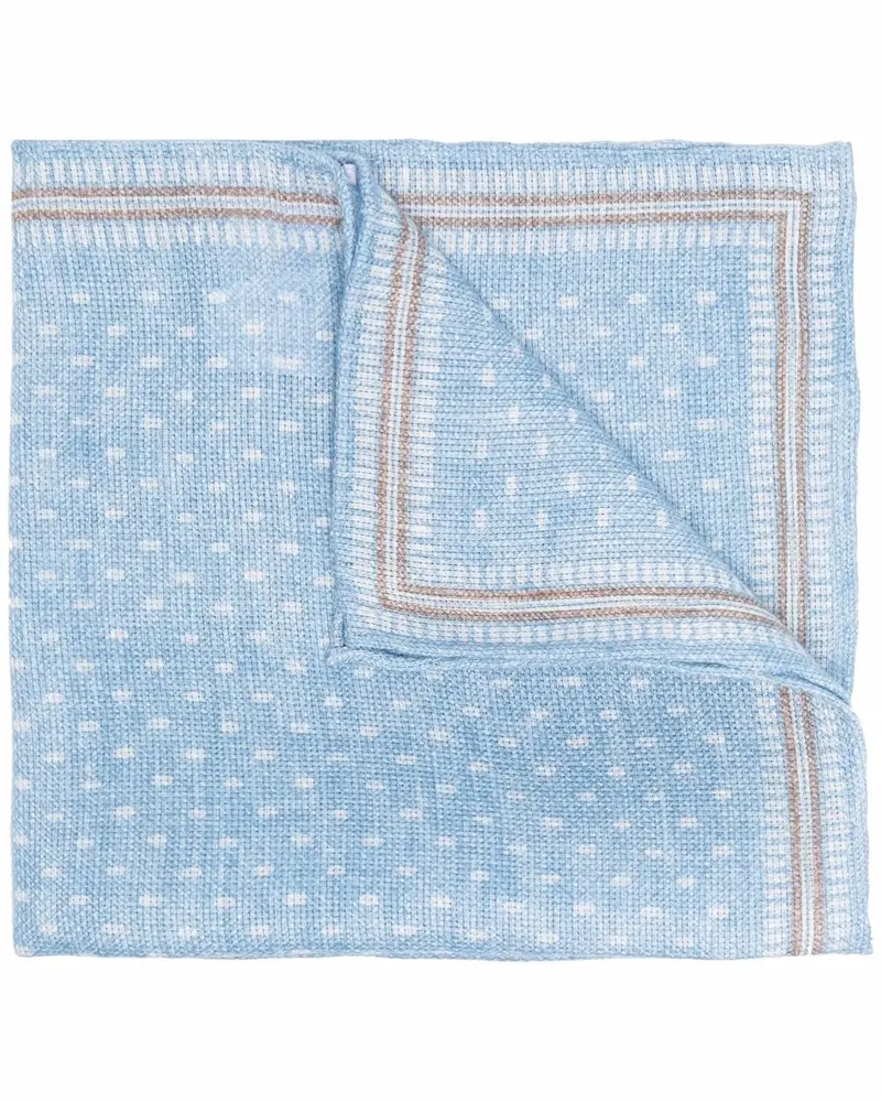Brunello Cucinelli Gepunktetes Einstecktuch - Blau Blau