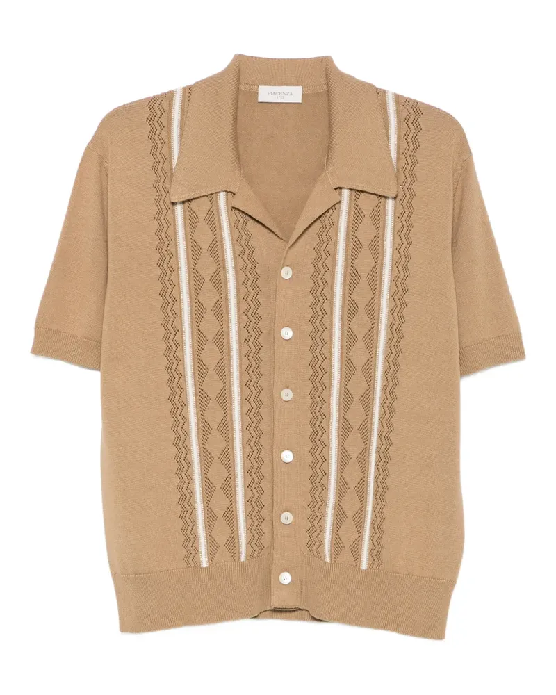 Piacenza Cashmere geometric-detail shirt - Nude Nude