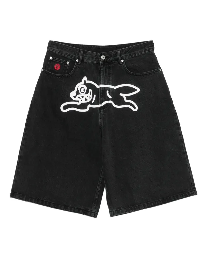 ICECREAM Running Dog denim shorts - Schwarz Schwarz