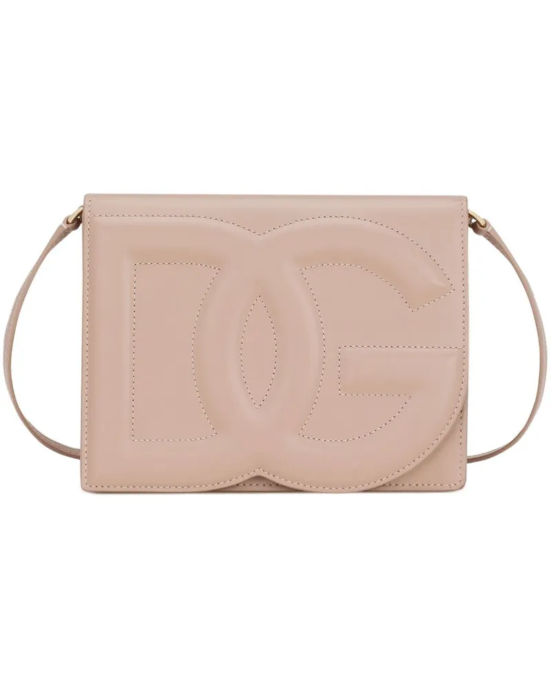 Dolce & Gabbana Umhängetasche mit DG-Logo - Nude Nude