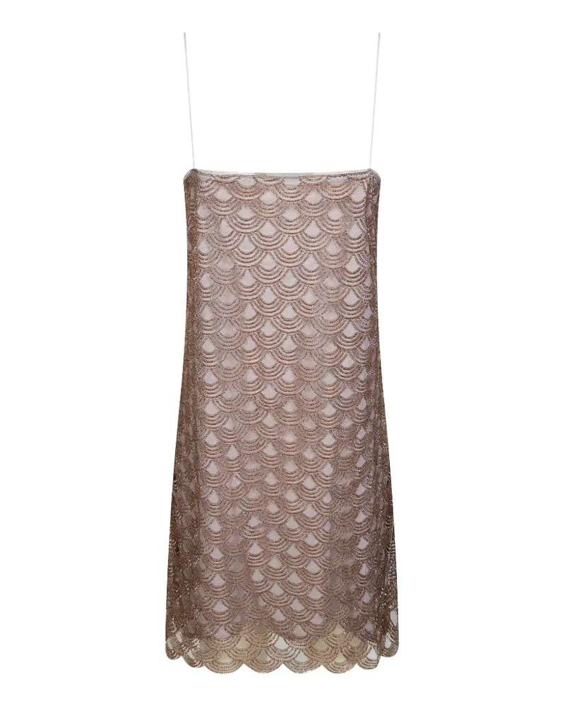 ROTATE Birger Christensen scallop embellished mini dress - Nude Nude