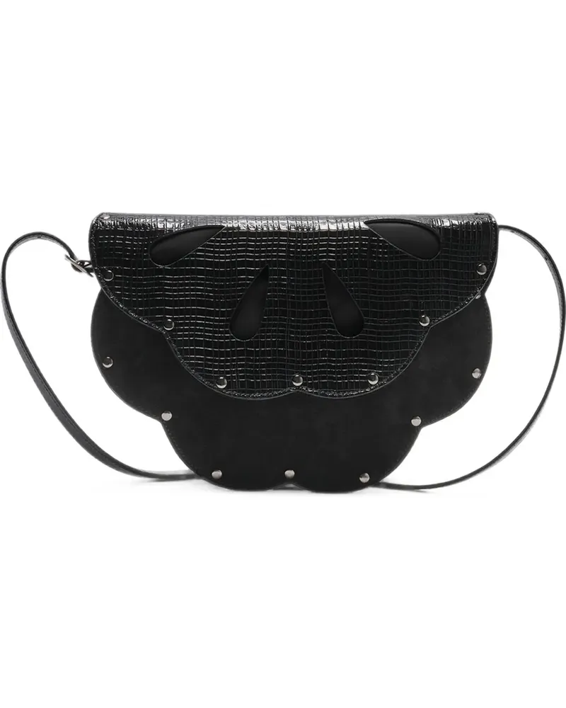 Maliparmi Leather Bloom crossbody bag - Schwarz Schwarz