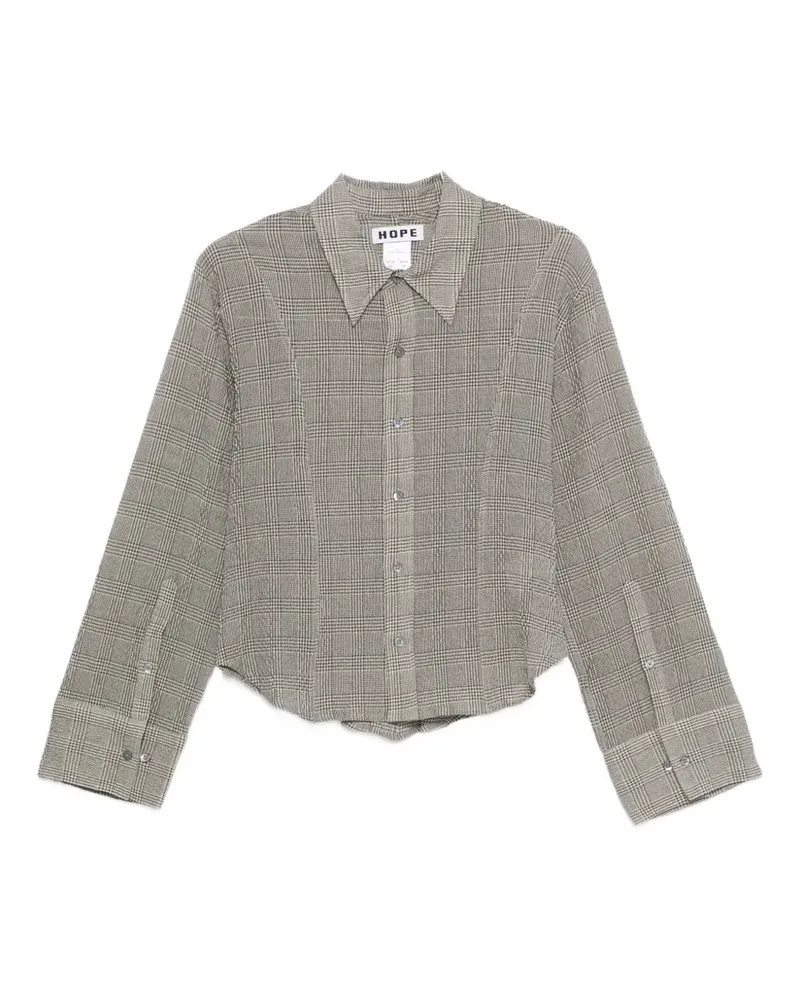 Hope Kariertes Hemd in Knitteroptik - Grau Grau