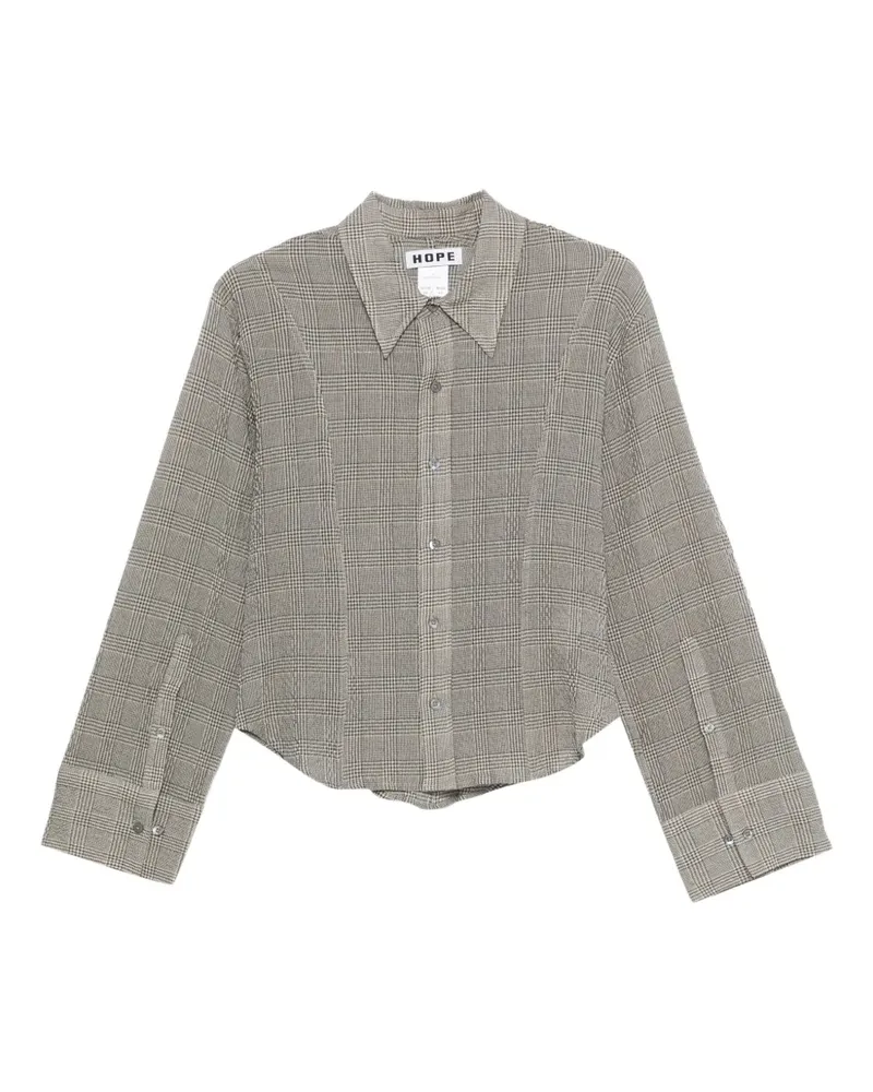 Hope Kariertes Hemd in Knitteroptik - Grau Grau