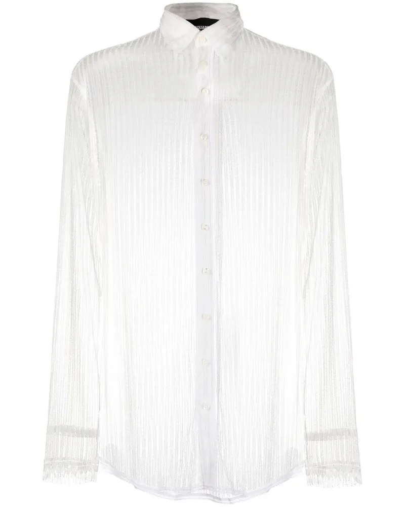 Dsquared2 Semi-transparentes Hemd - Weiß Weiß
