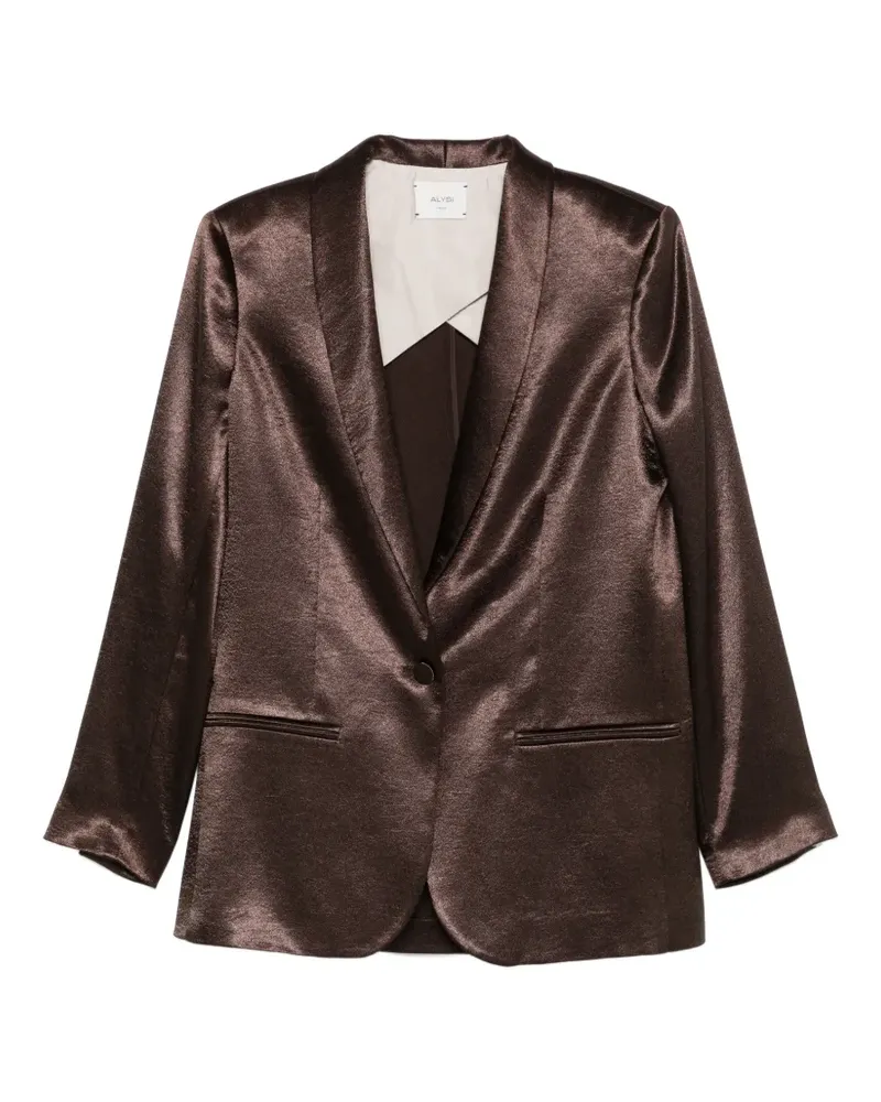 ALYSI Smoking-Jacke in Glanzoptik - Braun Braun