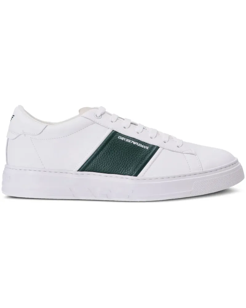 Emporio Armani Sneakers mit Logo-Print - Weiß Weiß