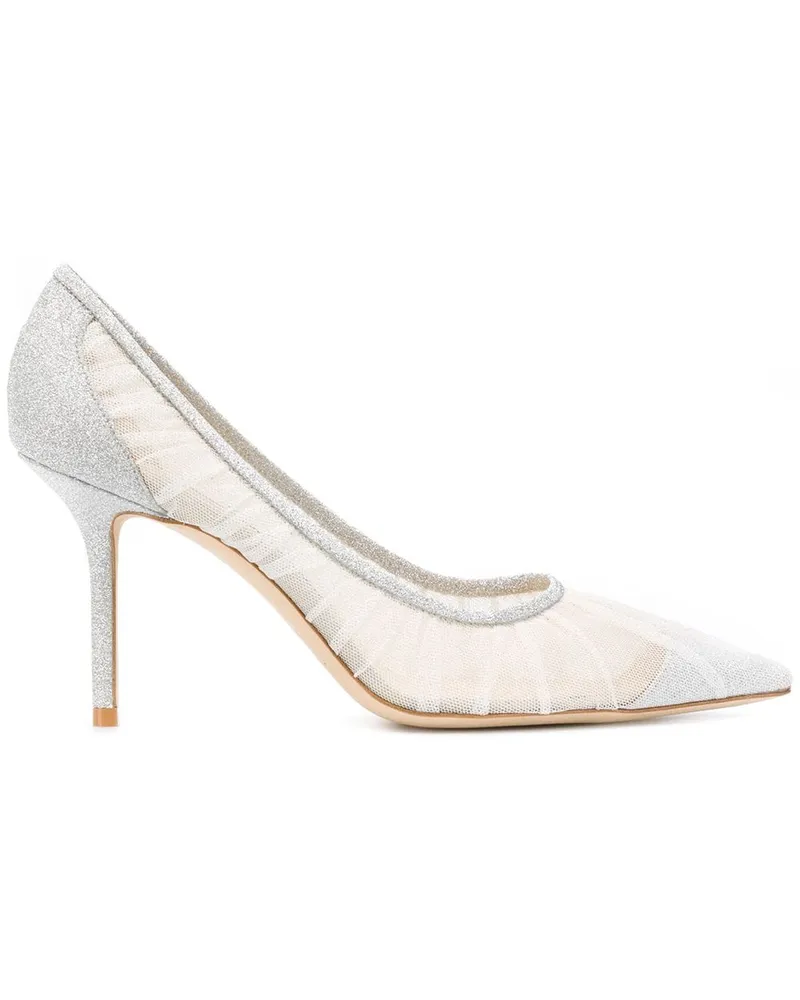 Jimmy Choo Glitzernde 'Love 85' Pumps - Weiß Weiß