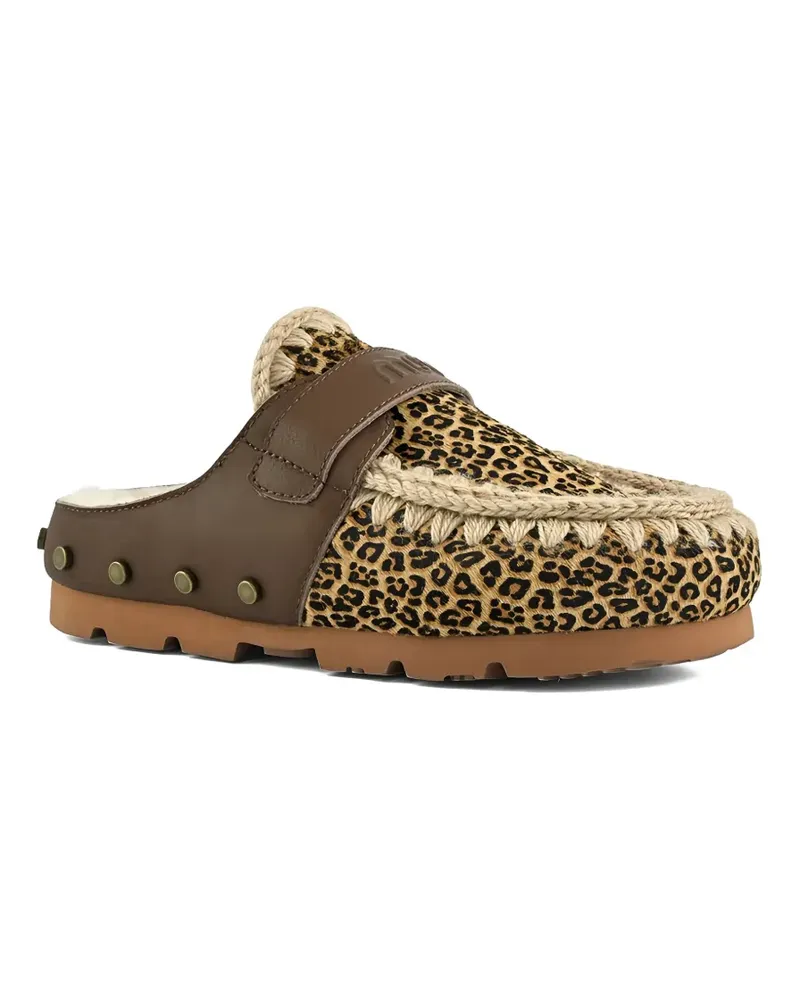 Mou Winter Bio Mules mit Leopardenmuster - Braun Braun