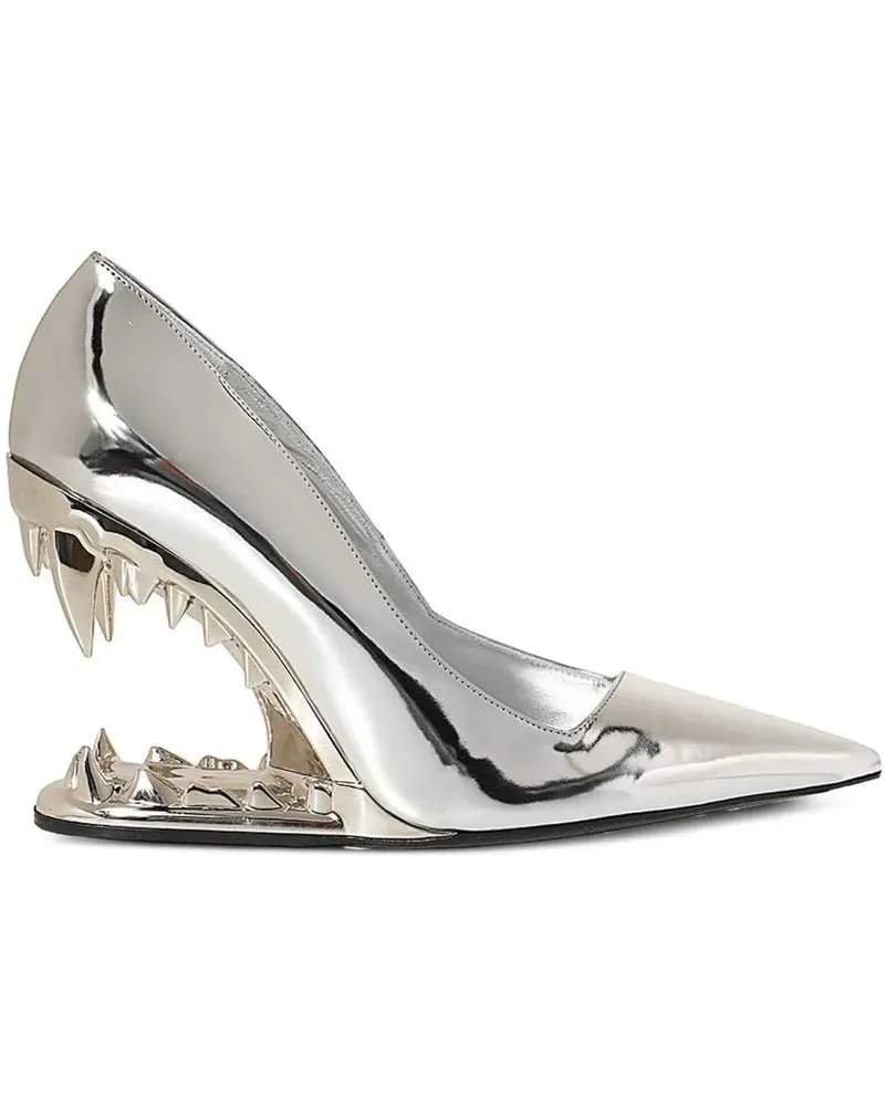 GCDS Spitze Morso Mirror Pumps 110mm - Grau Grau