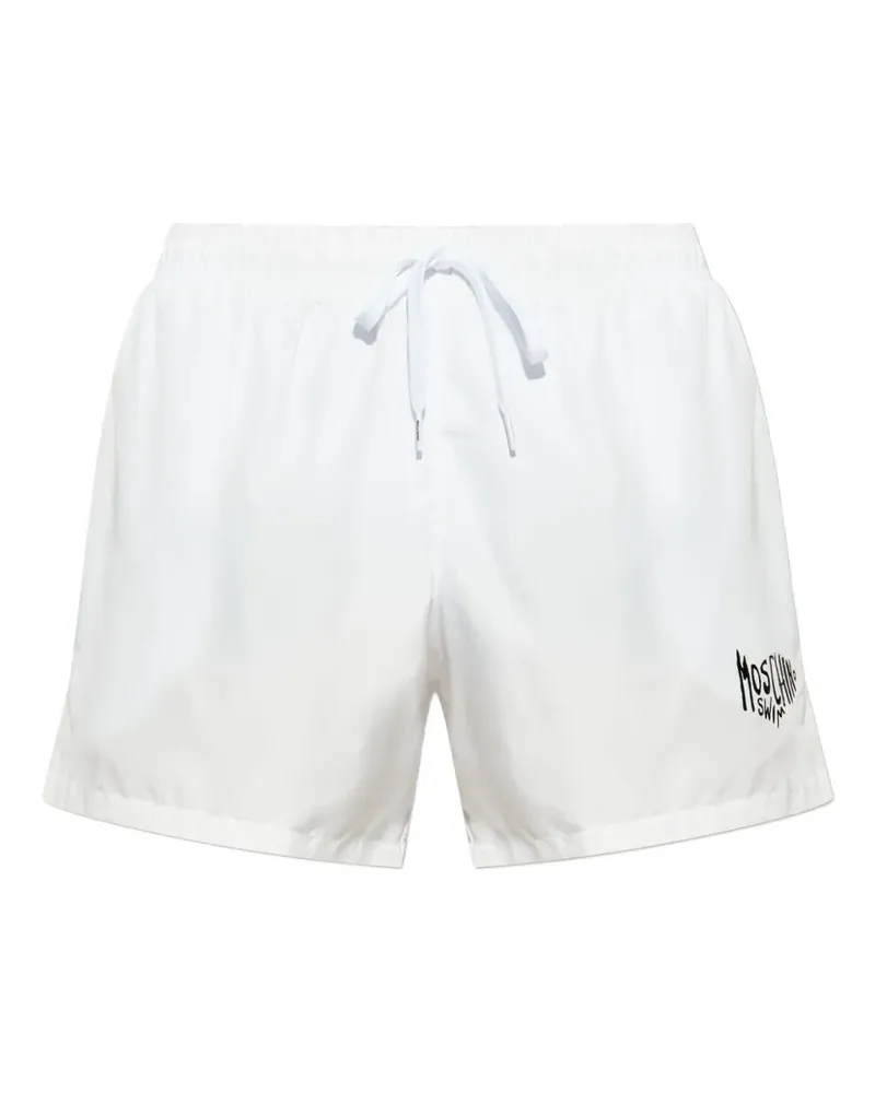 Moschino Badeshorts mit Logo - Weiß Weiß