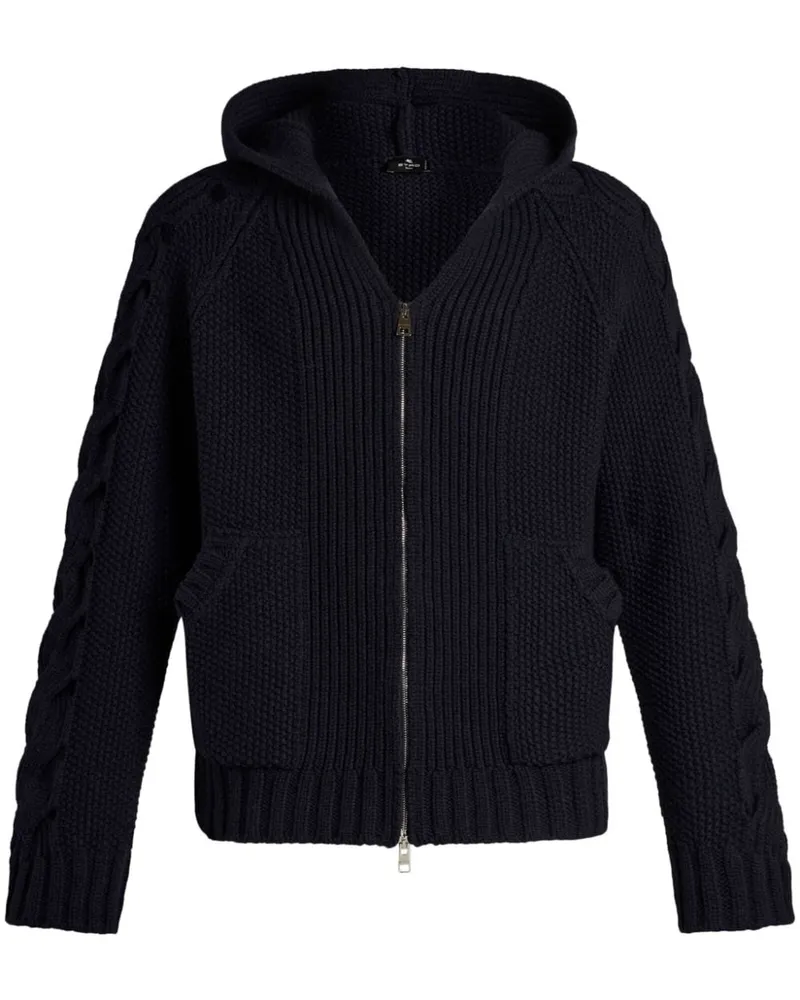 Etro Kapuzenjacke mit Zopfmuster - Blau Blau