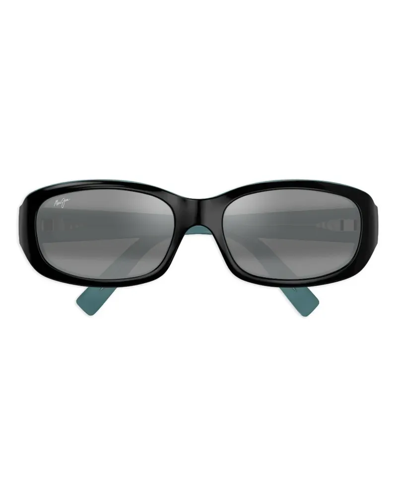 Maui Jim Punchbowl Sonnenbrille mit ovalem Gestell - Schwarz Schwarz