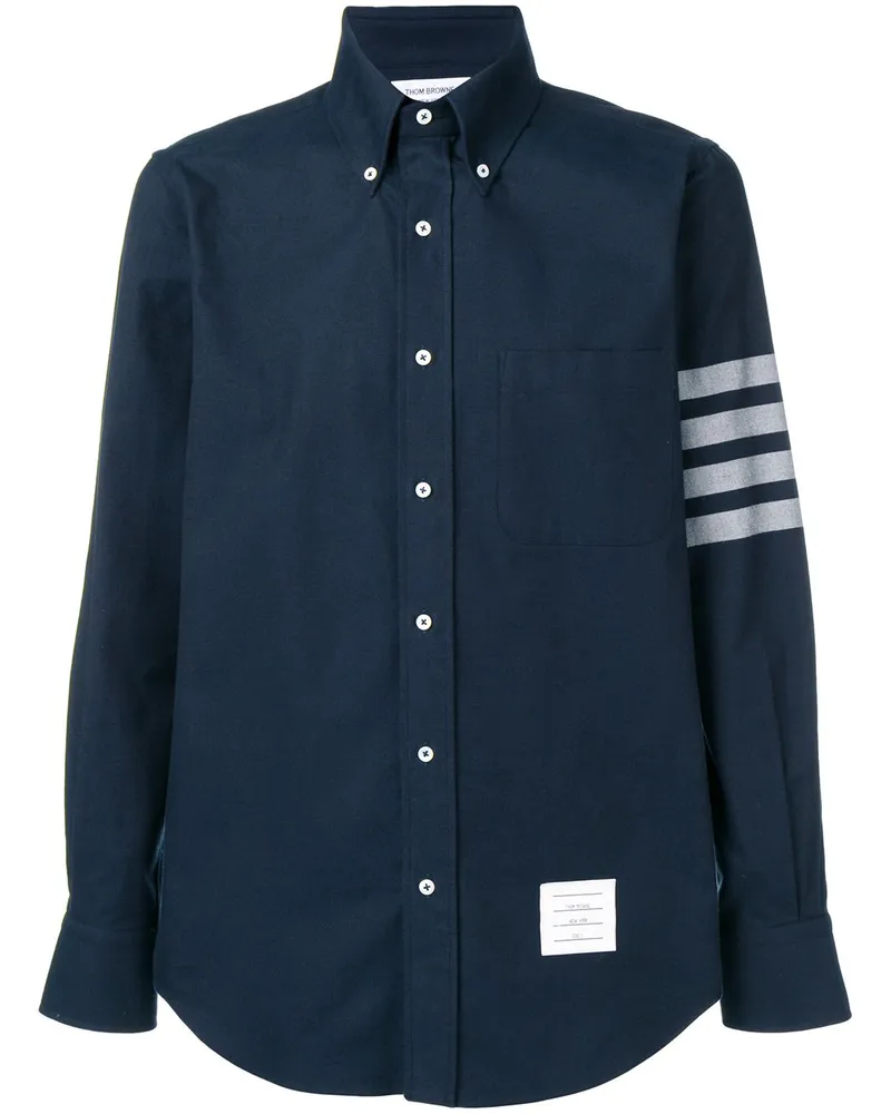 Thom Browne Flanell-Hemd mit Streifen - Blau Blau