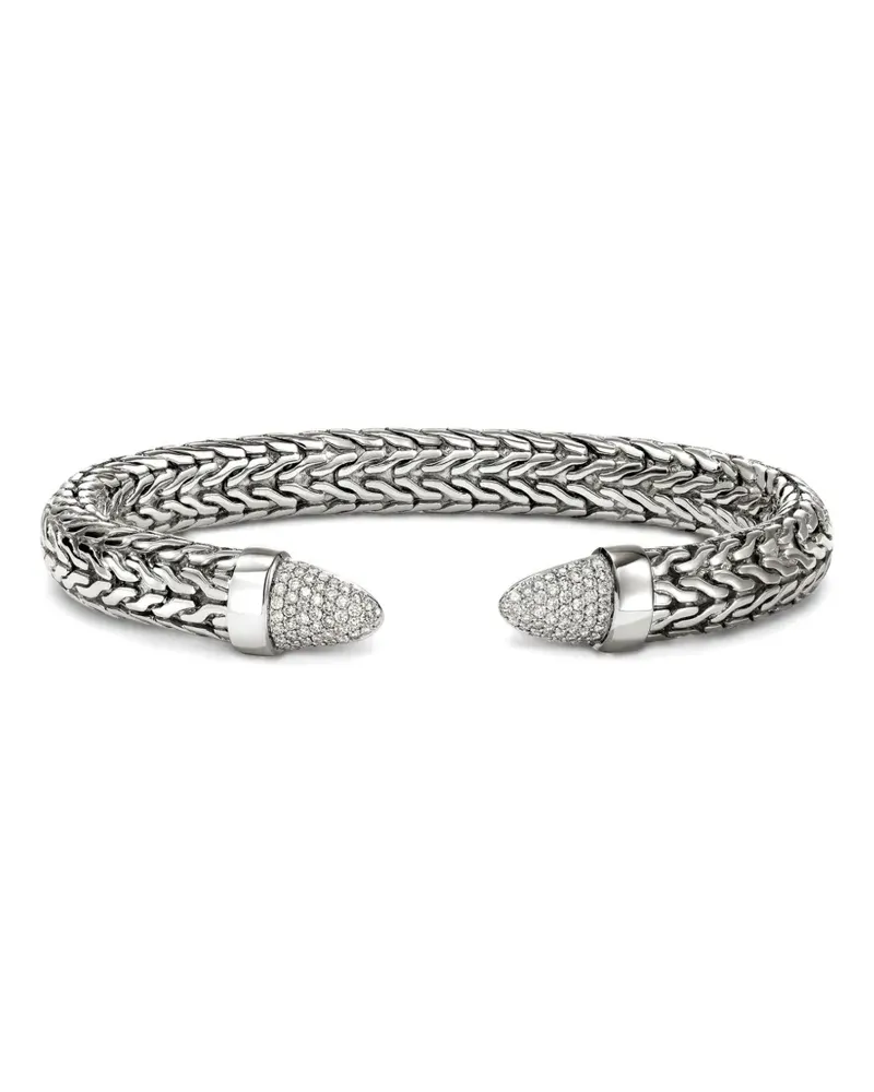 John Hardy Spear 50 Flex Armspange aus Sterlingsilber mit Diamant Silber