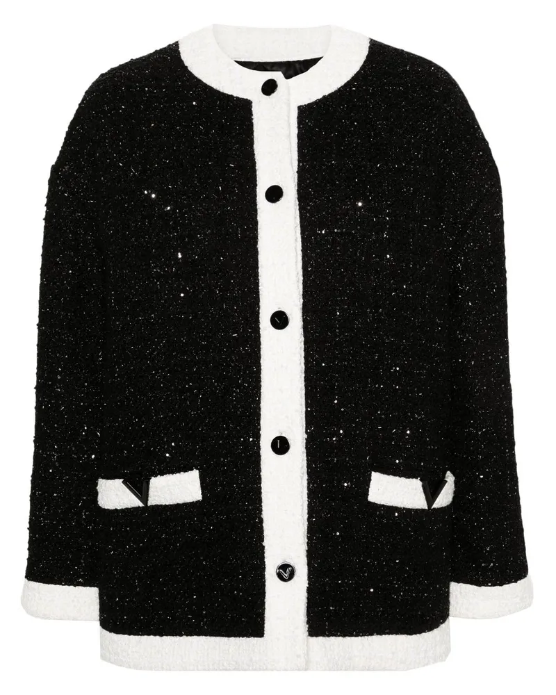 Valentino Garavani Tweed-Cabanjacke mit Pailletten - Schwarz Schwarz