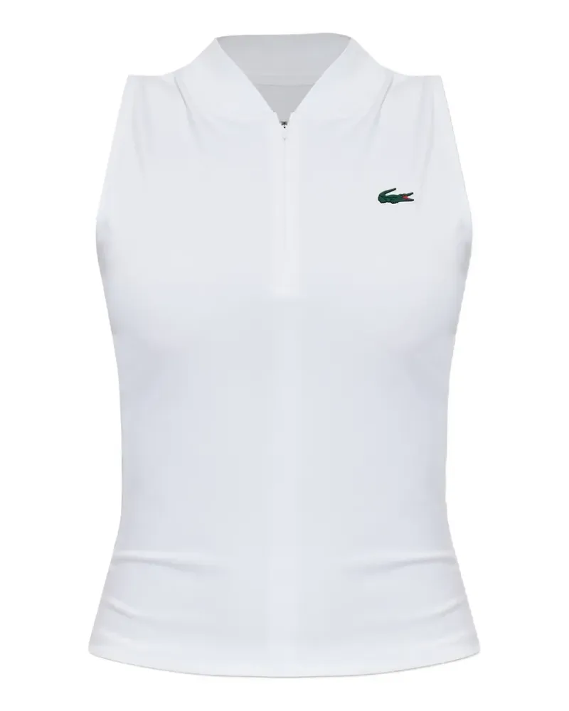 Lacoste Ärmelloses Tennis-Poloshirt aus Stretch - Weiß Weiß