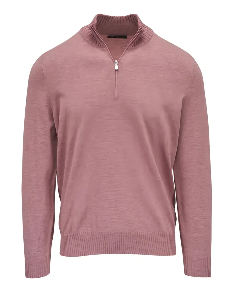 Gran Sasso zip-neck sweater - Rosa Rosa