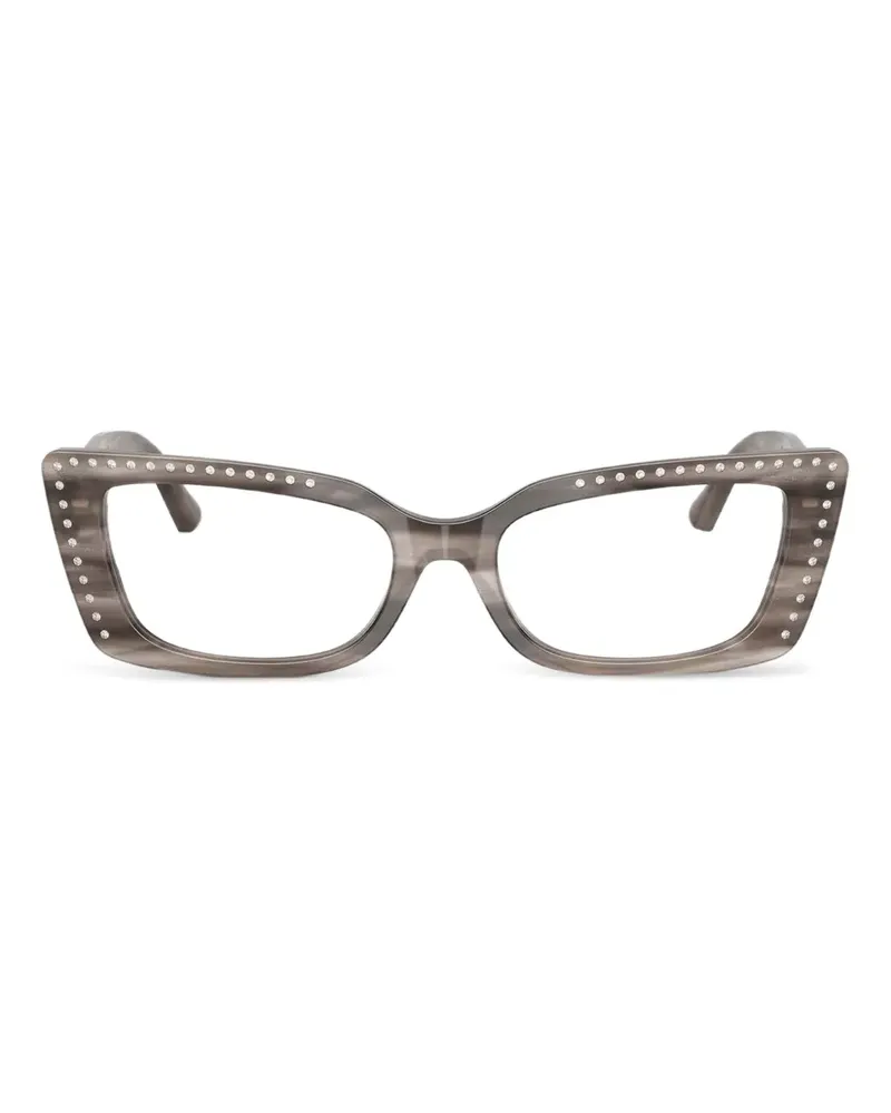 Jimmy Choo Cat-Eye-Brille mit Kristallen - Nude Nude
