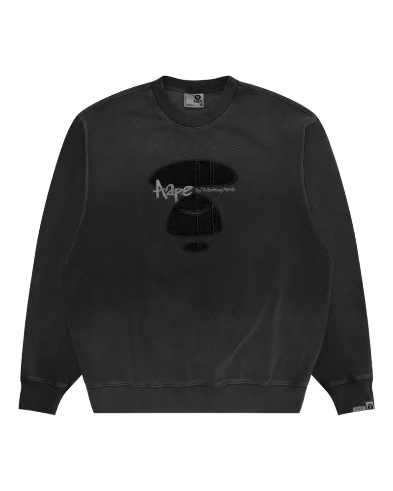 BAPE Pullover mit Moonface-Patch - Schwarz Schwarz