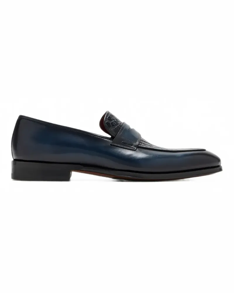 Magnanni Loafer mit Kroko-Optik - Blau Blau