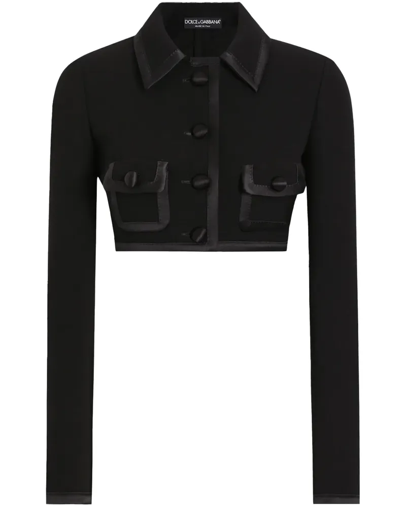 Dolce & Gabbana Geknöpfte Cropped-Jacke - Schwarz Schwarz