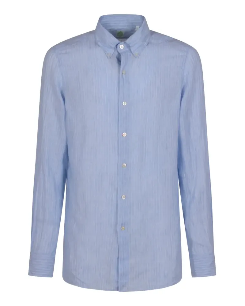 Finamore 1925 Hemd mit Längsstreifen - Blau Blau